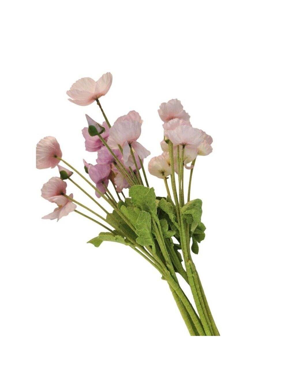 Pink Lavender Artificial Poppy Bouquet 24 Inch Faux Flowers Cottage Home Decor - Picture 7 of 7